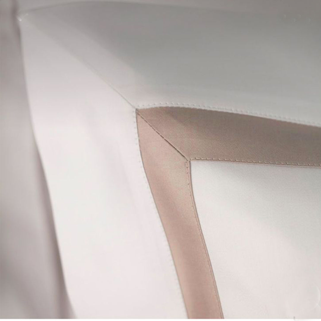 Beige Border on White Pillow Cases