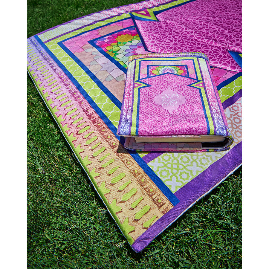 Purple lemon Padded  Carpet + Quran Cover