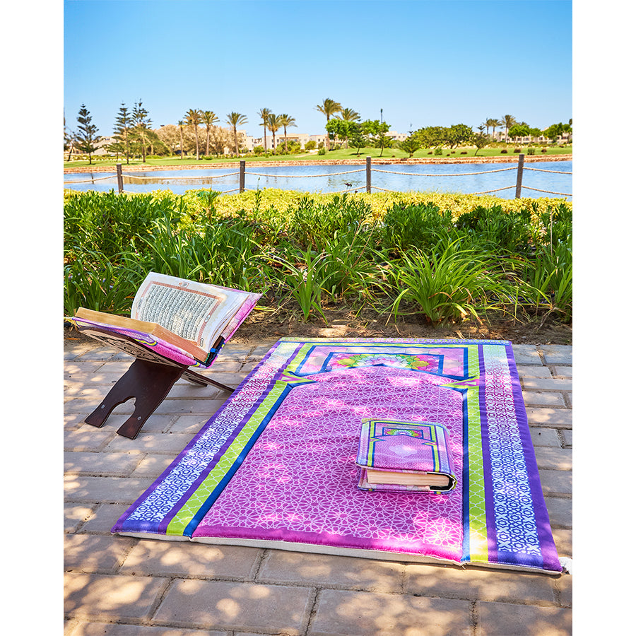 Purple lemon Padded  Carpet + Quran Cover