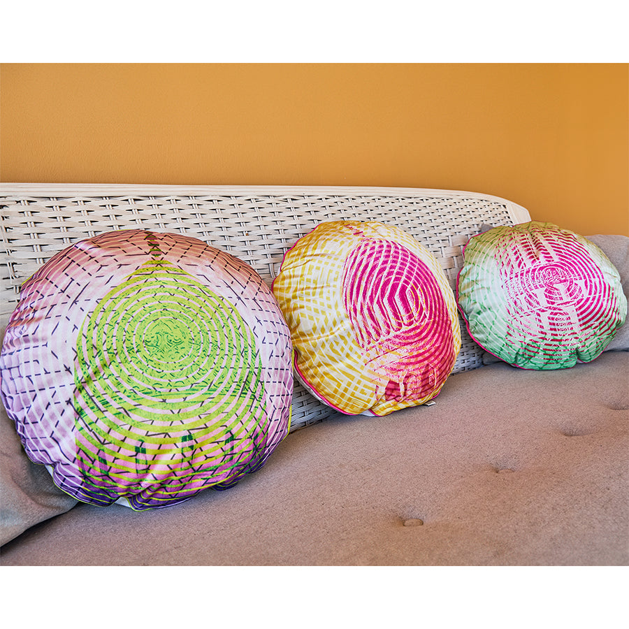 Purple green Dome Velvet Cushion