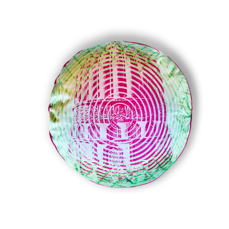 Pink green Dome Velvet Cushion