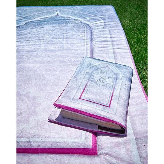Light Purple Padded  Carpet + Quran Cover