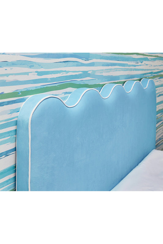 Wavy Shells Full wood x velvet Full Bed