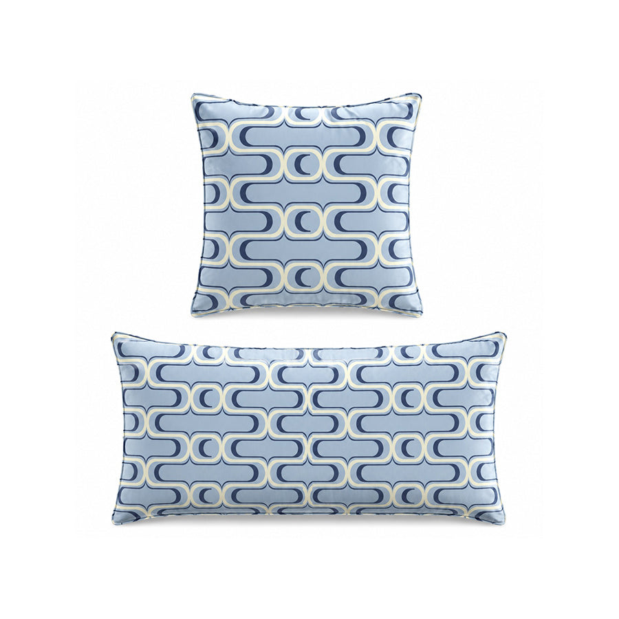 Blues Geometric Cushion