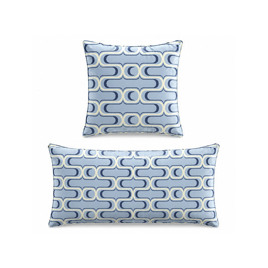 Blues Geometric Cushion