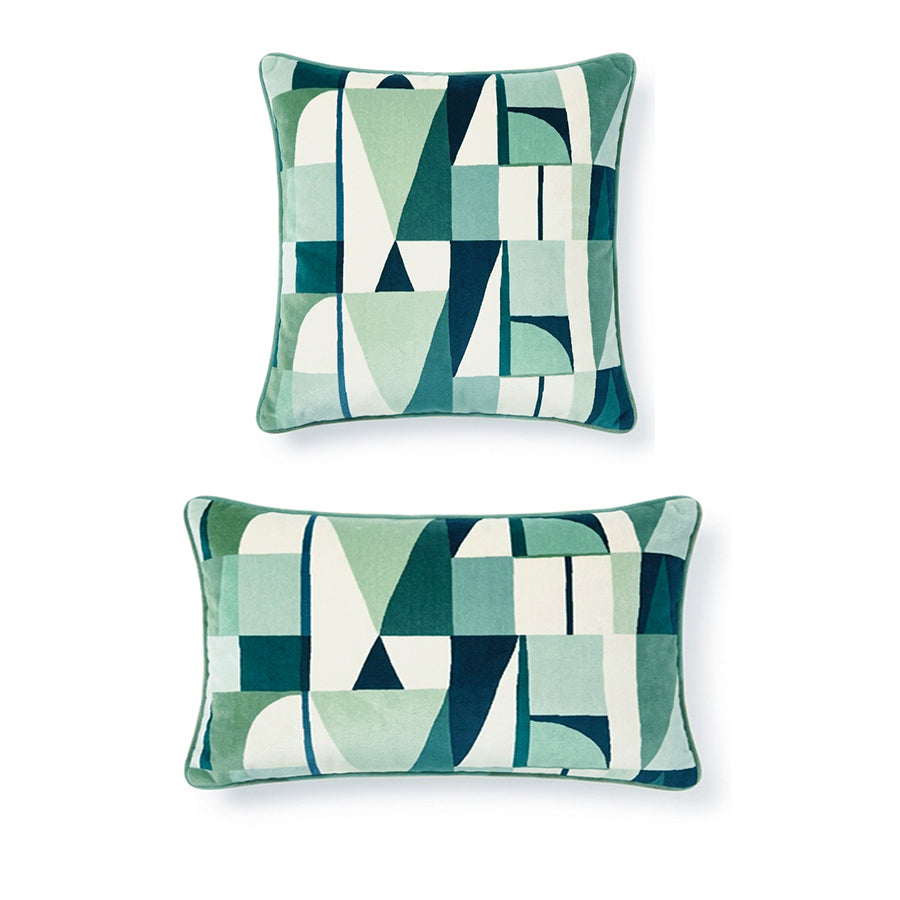 Navy Geometric Cushion