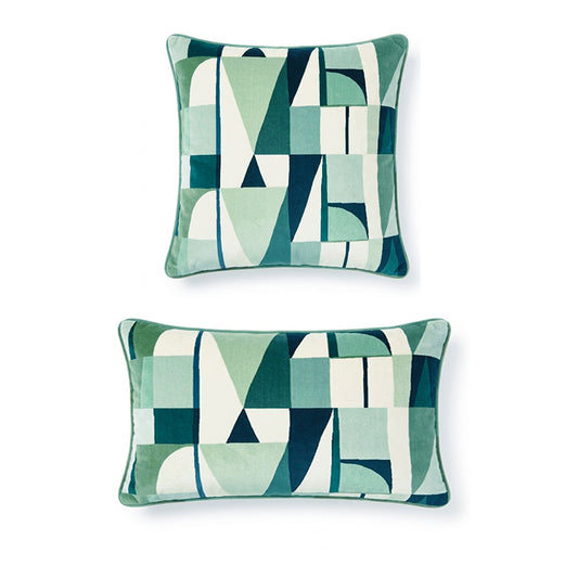 Navy Geometric Cushion