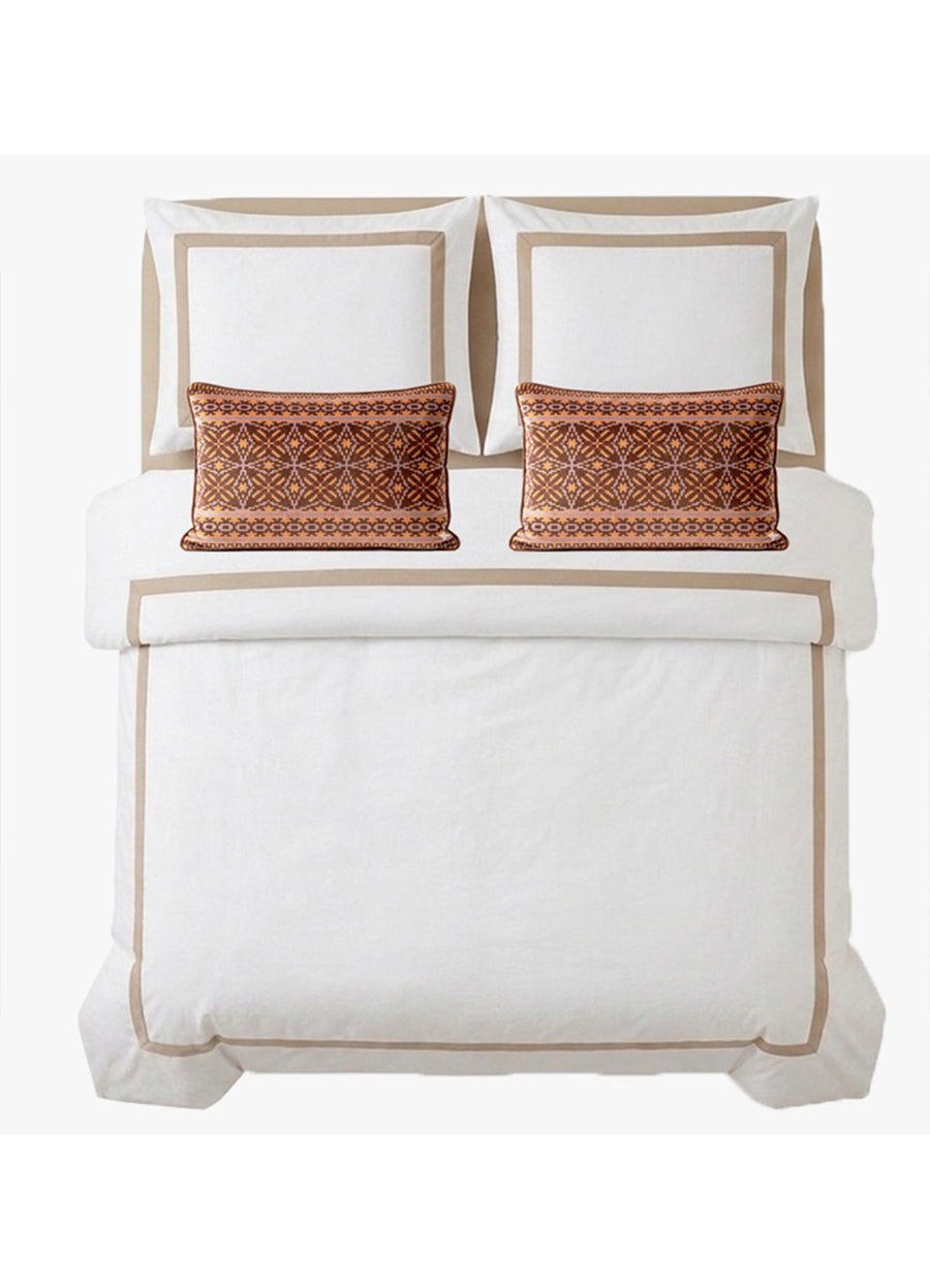 BS4 Borders -Beige printed cushion