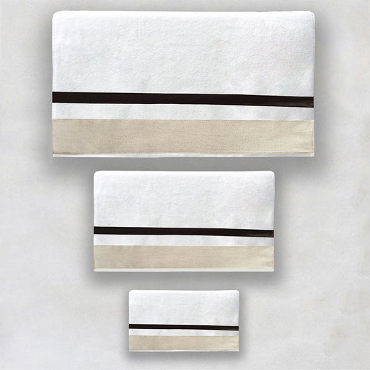 Black Beige Towels Set