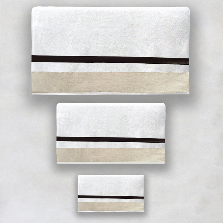 Beige Black Full Bed set