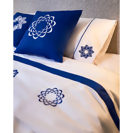 Blue Embroidered Mandala Pillow Cases