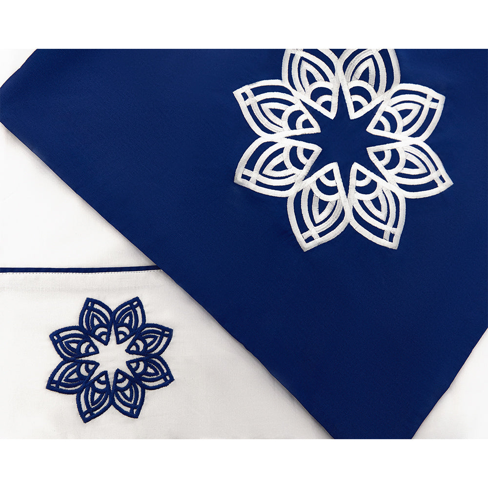 Embroidered blue mandala Full Bed set