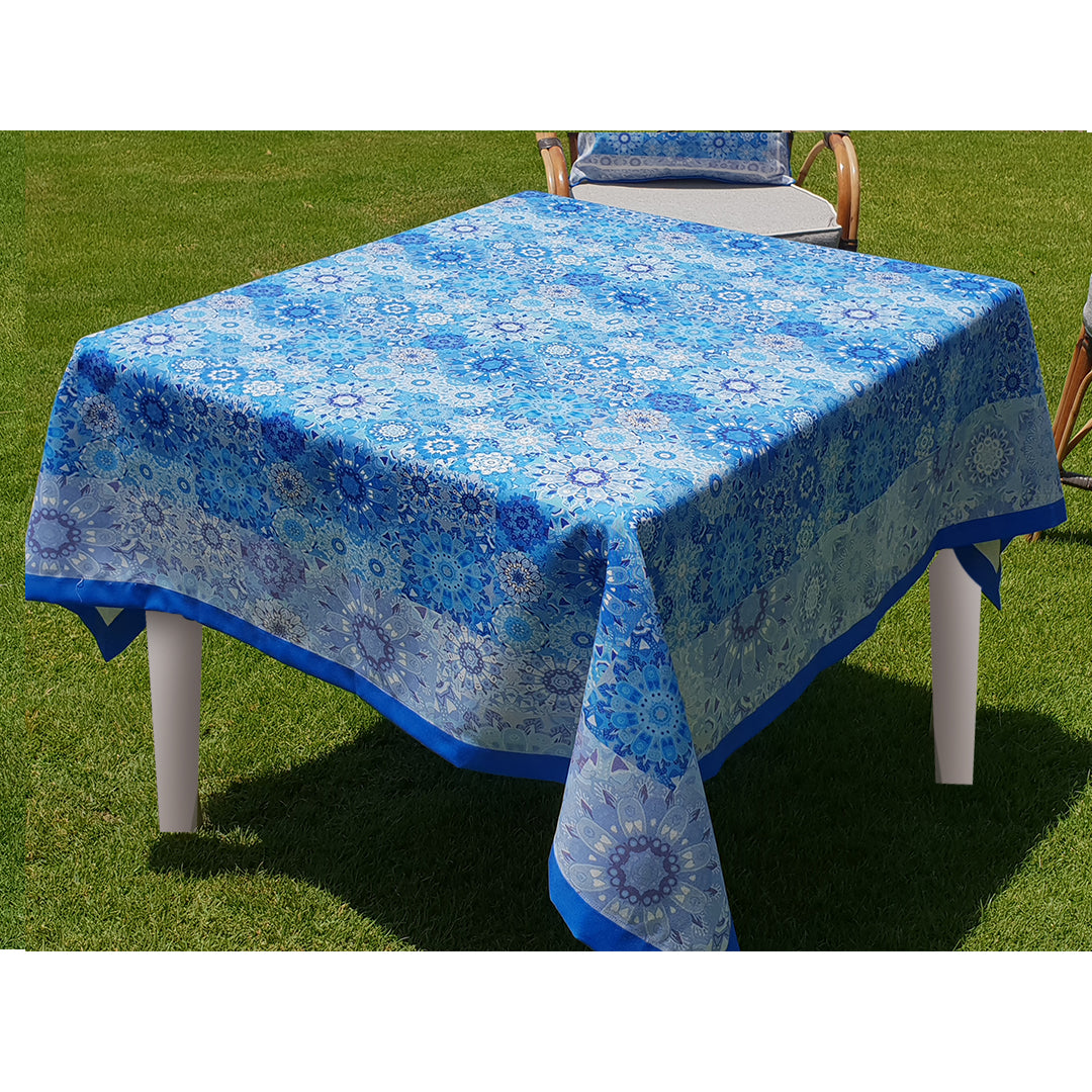 Blue floral Square tablecloth