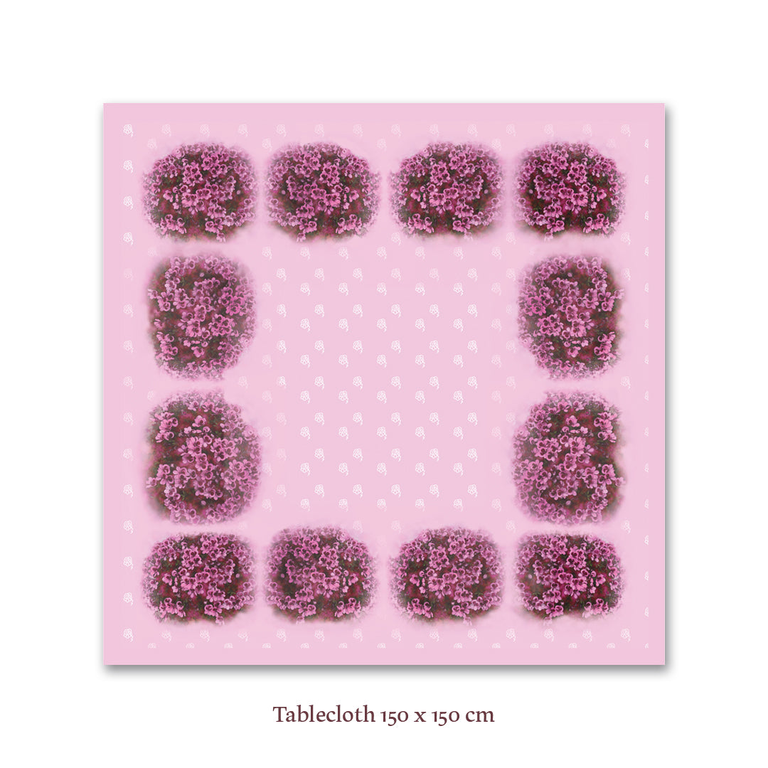 Pink Flowery Square tablecloth