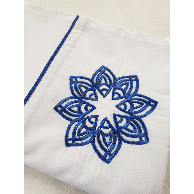 Embroidered blue mandala Full Bed set