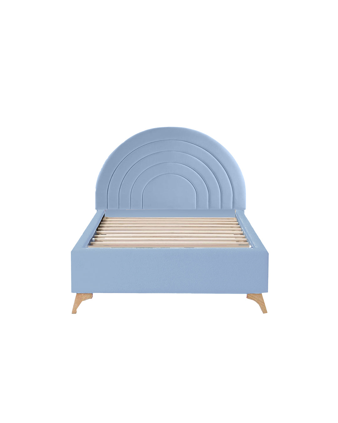 Light blue Circular wood x velvet  Bed