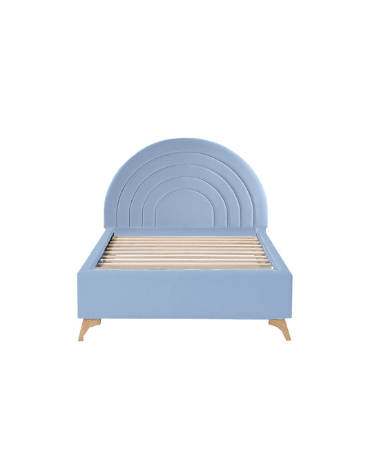 Light blue Circular wood x velvet  Bed