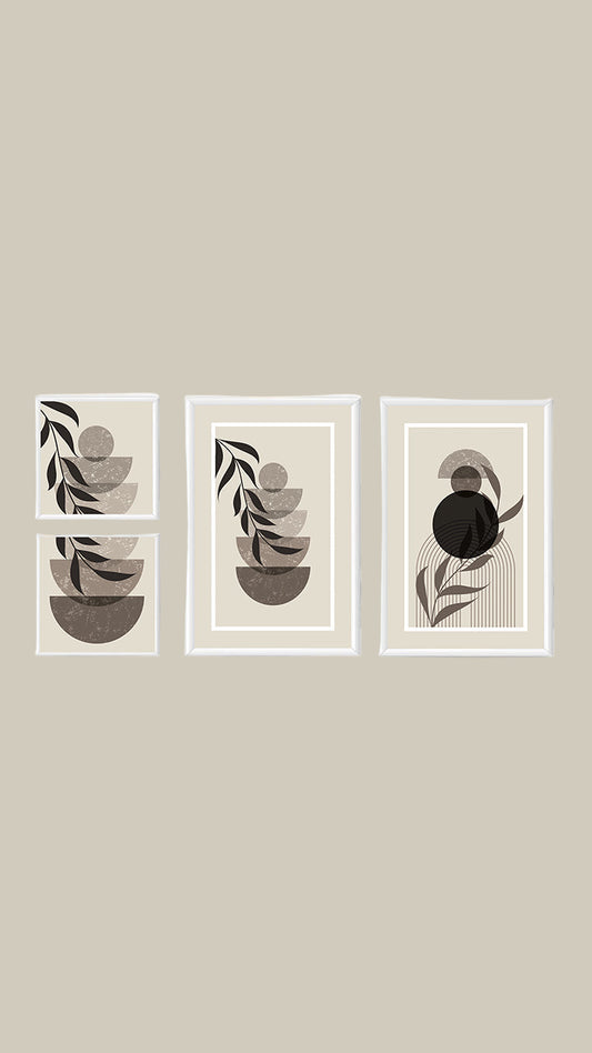 Beige Black Frame Artwork