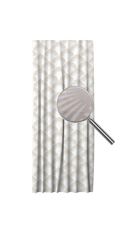Beige Black Design Curtain