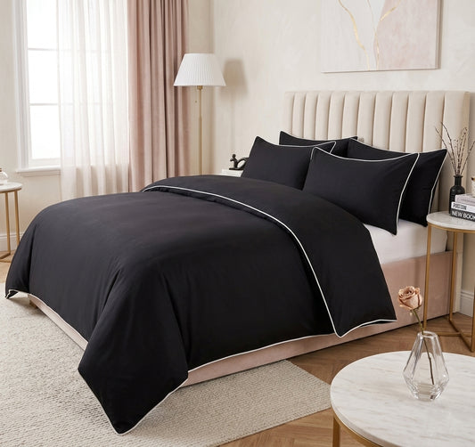 Piping Duvet cover+2 pillow cases