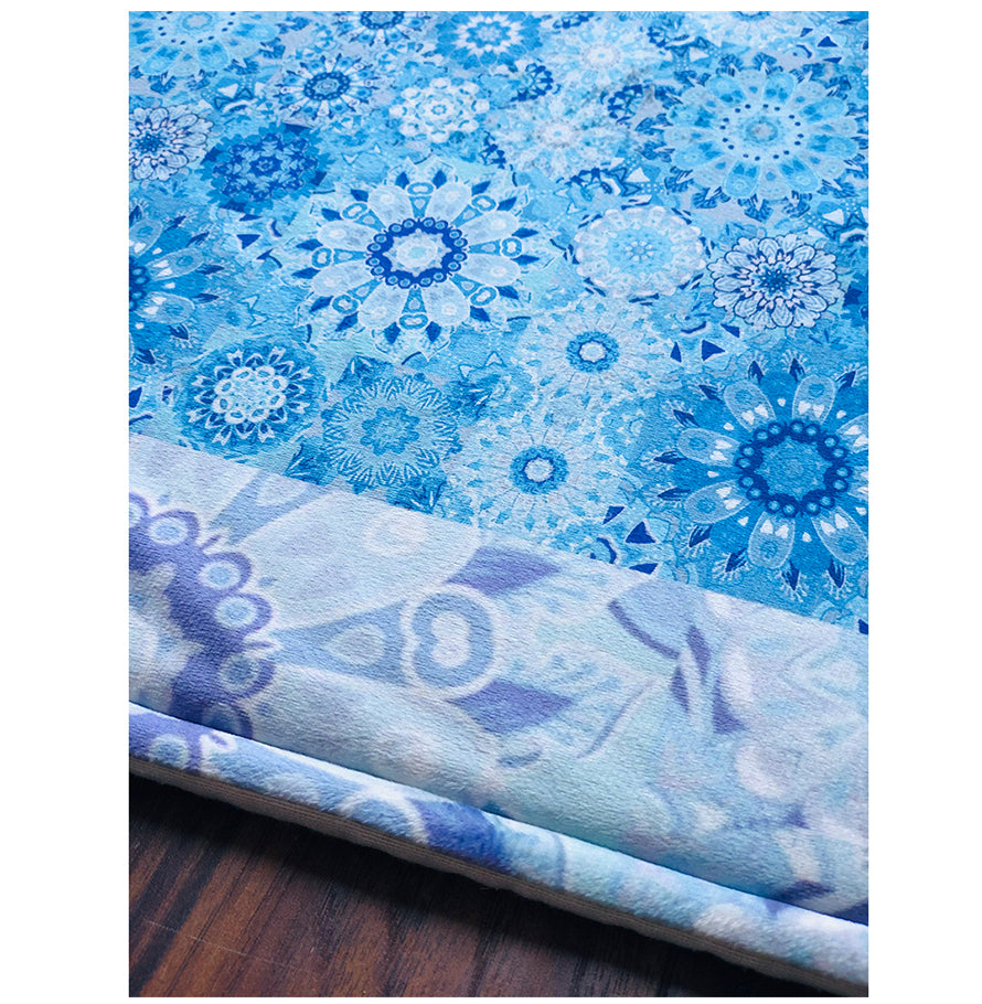 Blue floral Padded Praying Carpet.