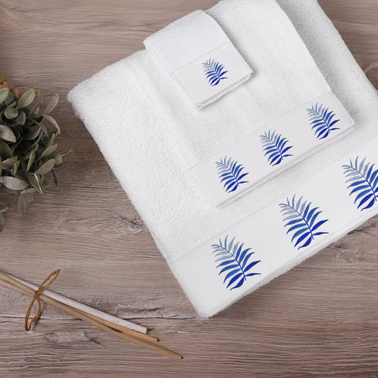 Blue Palm Towels