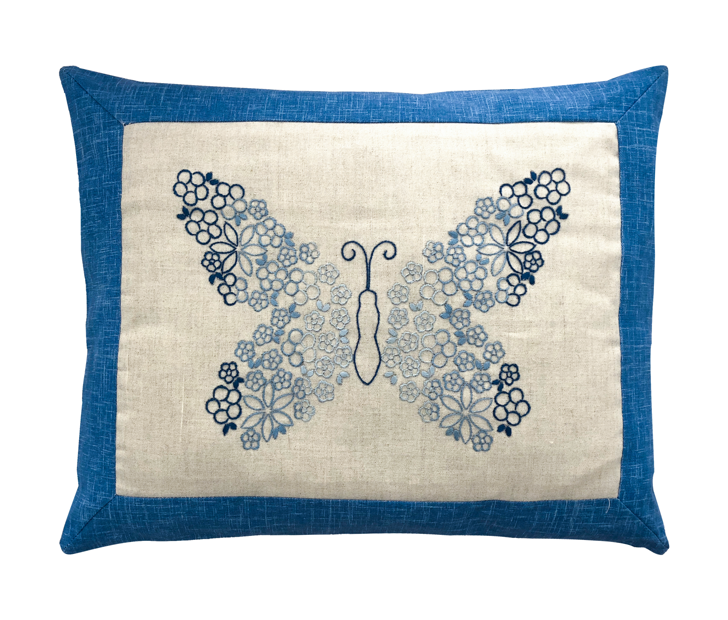 Embroidered Butterflies Cushion