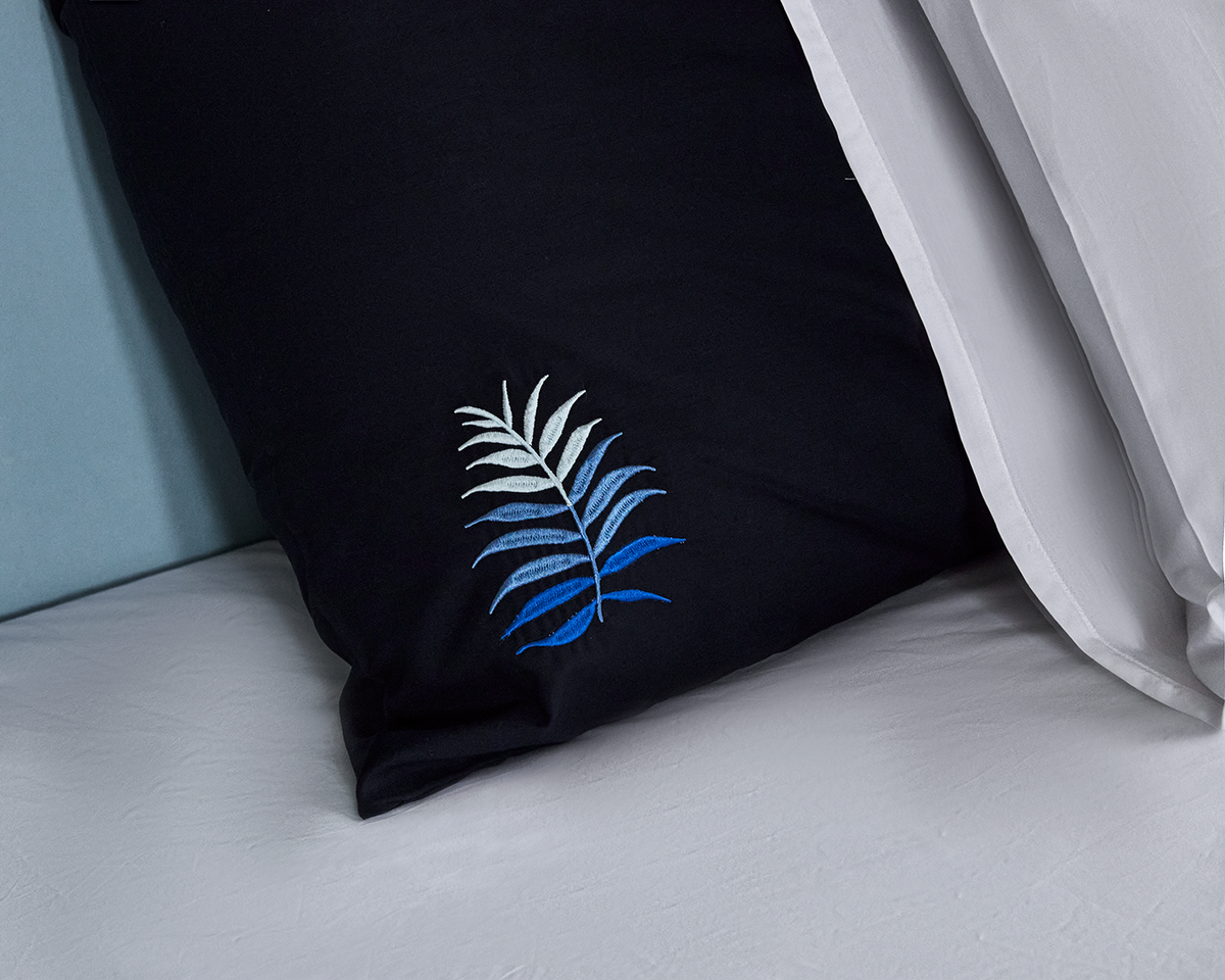 Blue Palm 2 Pillow Cases