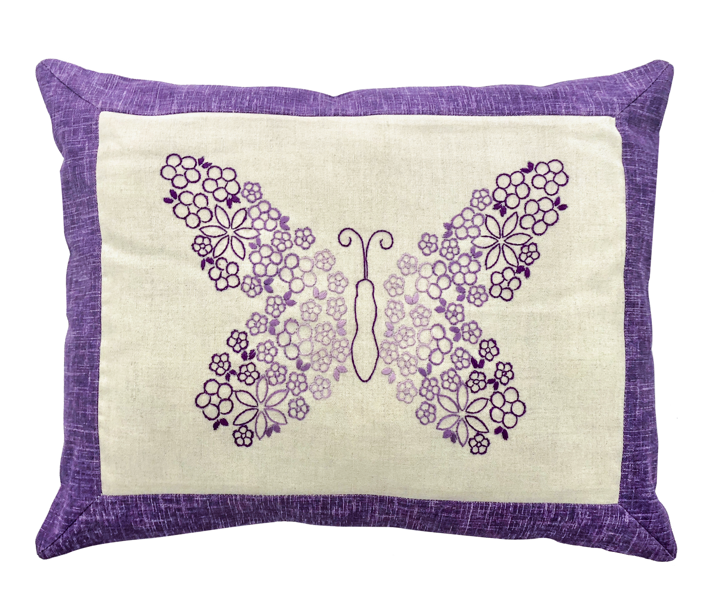 Embroidered Butterflies Cushion