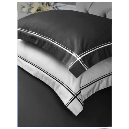 Embroidered 2Frames Black or White Pillow Cases