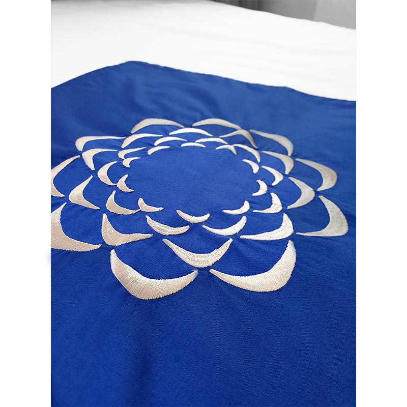 Blue Mandala Embroidered Cushion