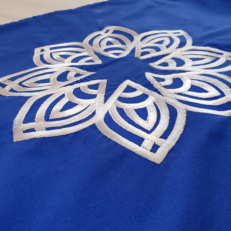 Blue Mandala Embroidered Cushion