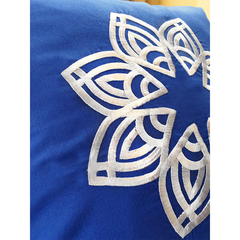 Blue Mandala Embroidered Cushion