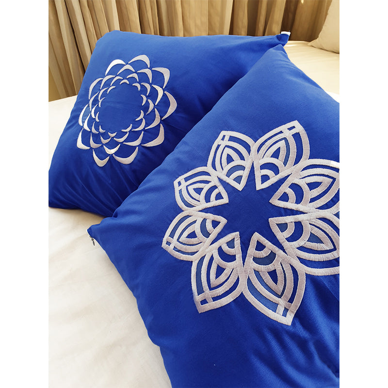 Blue Mandala Embroidered Cushion