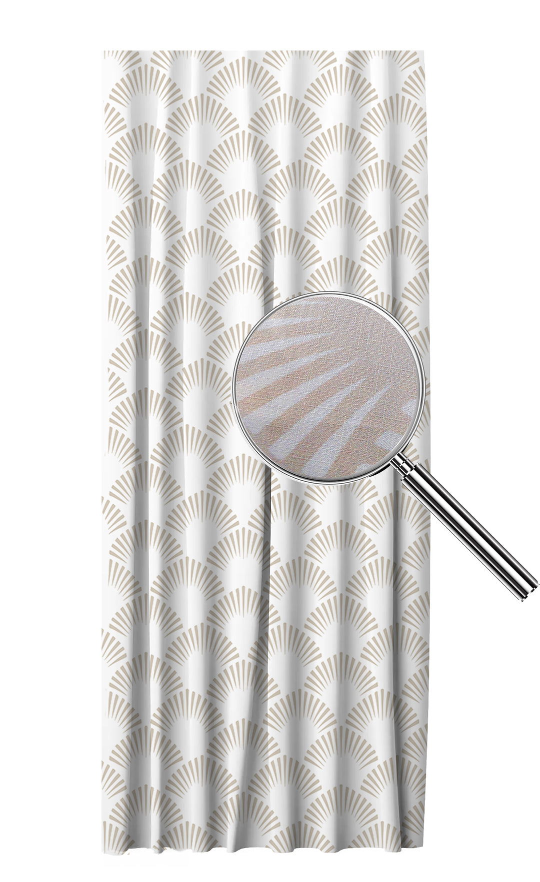 Beige Black Design Curtain