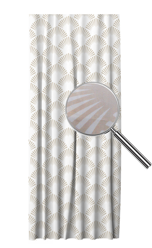 Beige Black Design Curtain