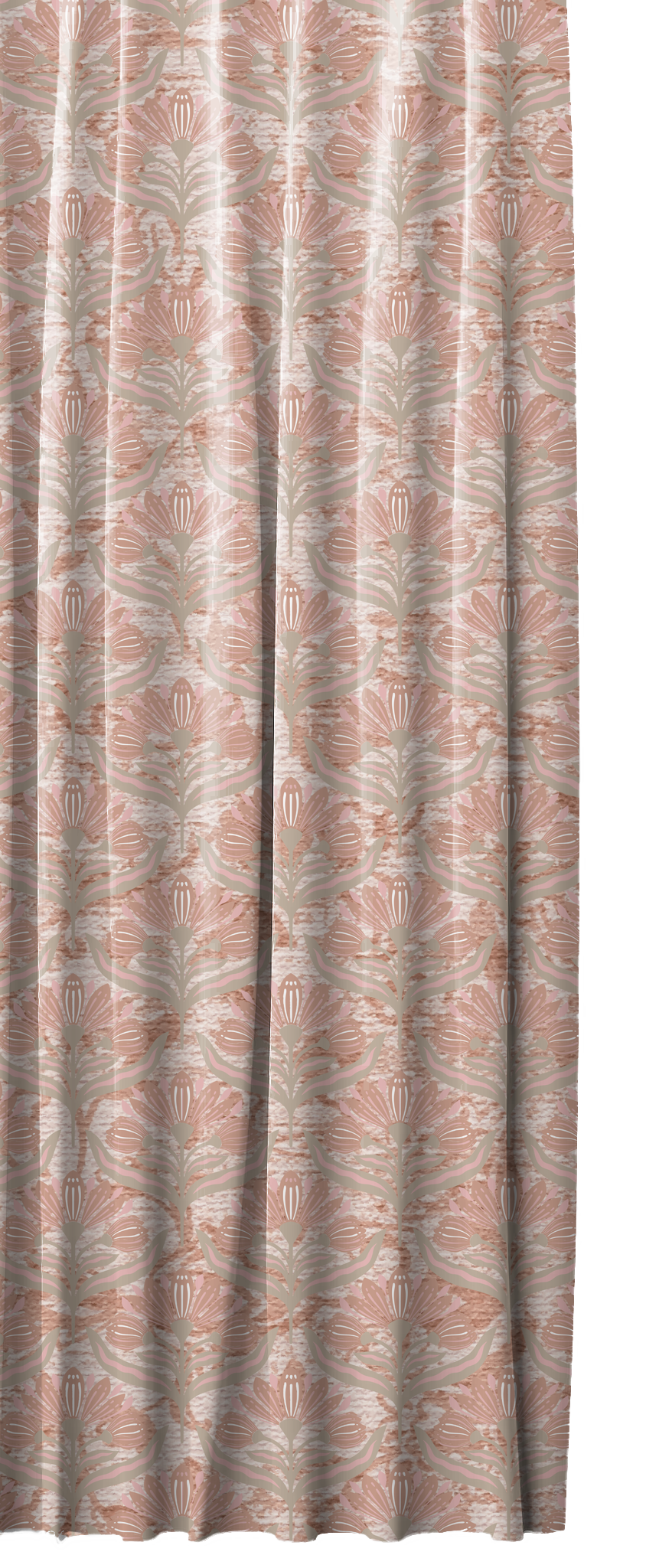 Salmon Flowers  Curtain
