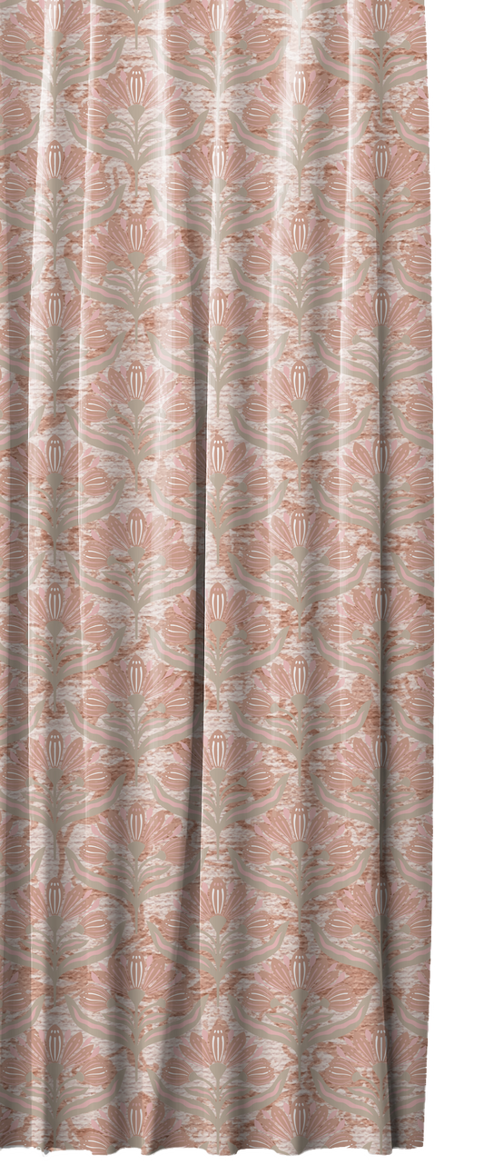 Salmon Flowers  Curtain
