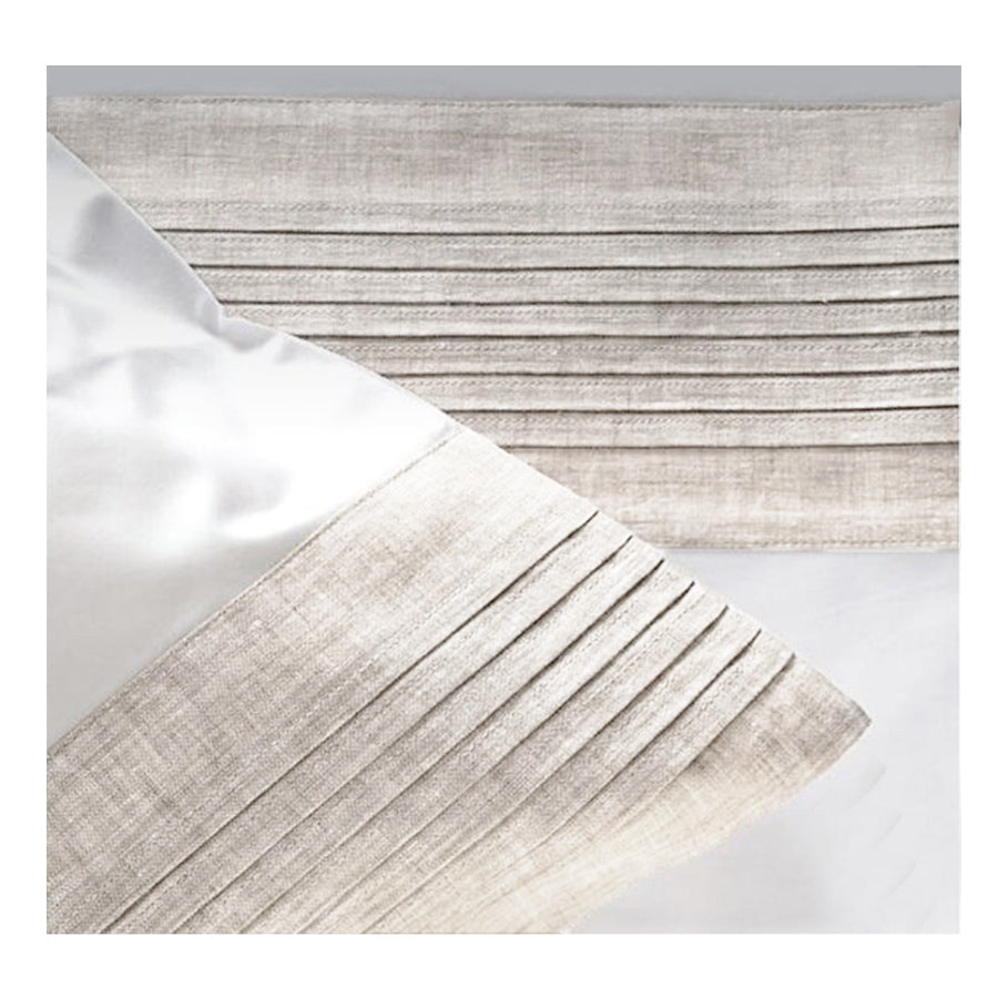 Beige Linen Pleated Pillow Cases