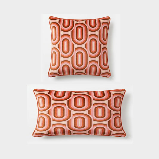 Orange Geometric Cushion
