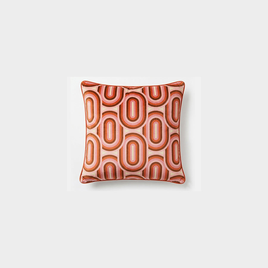 Orange Geometric Cushion