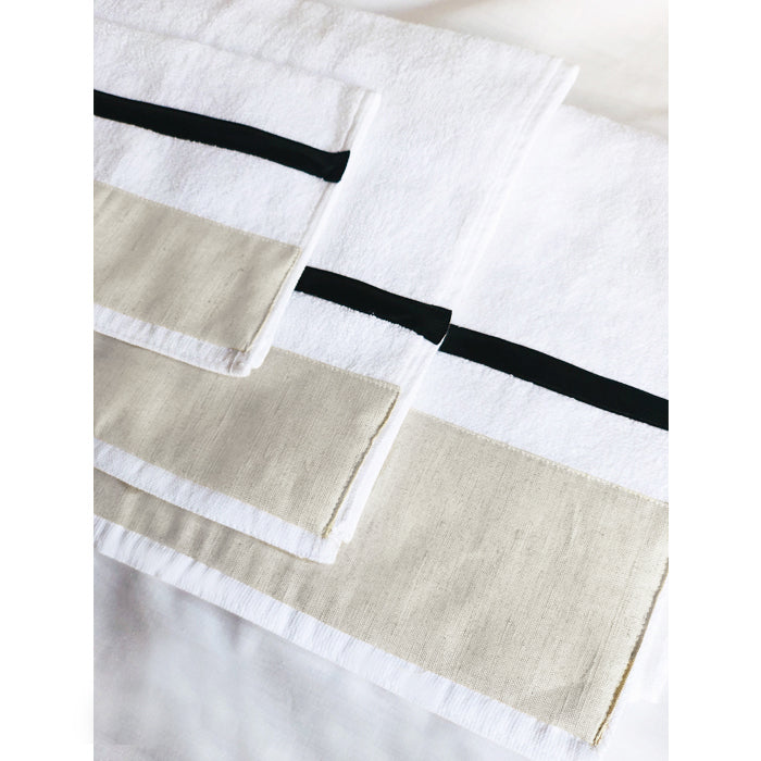 Beige Black Full Bed set