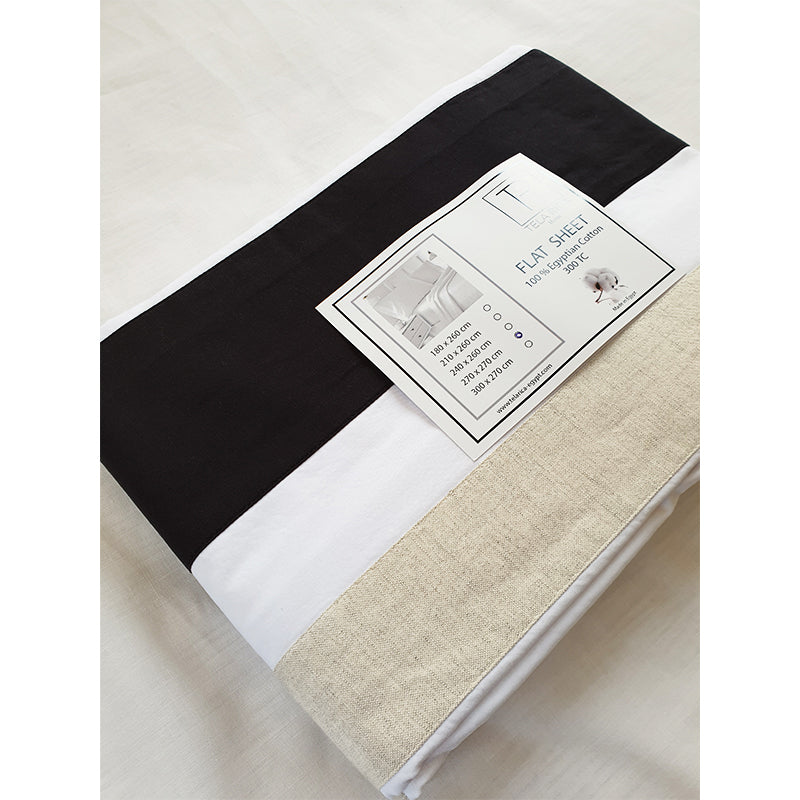 Black Beige Linen  Upper sheet
