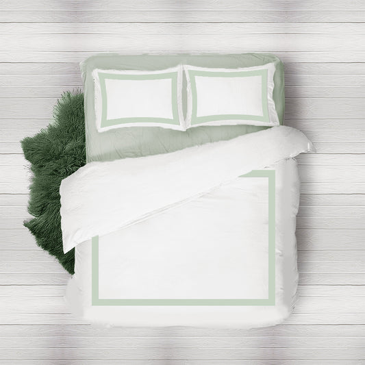 Mint White Borders Duvet cover.