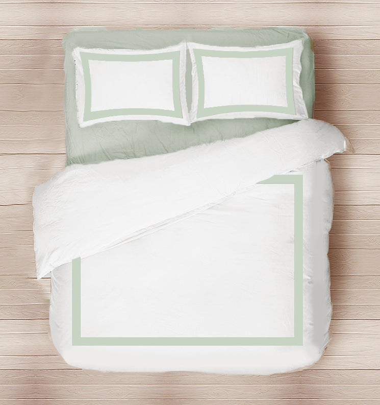Mint White Borders Duvet cover.