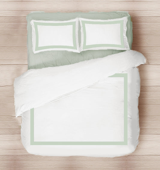 Mint White Borders Duvet cover.