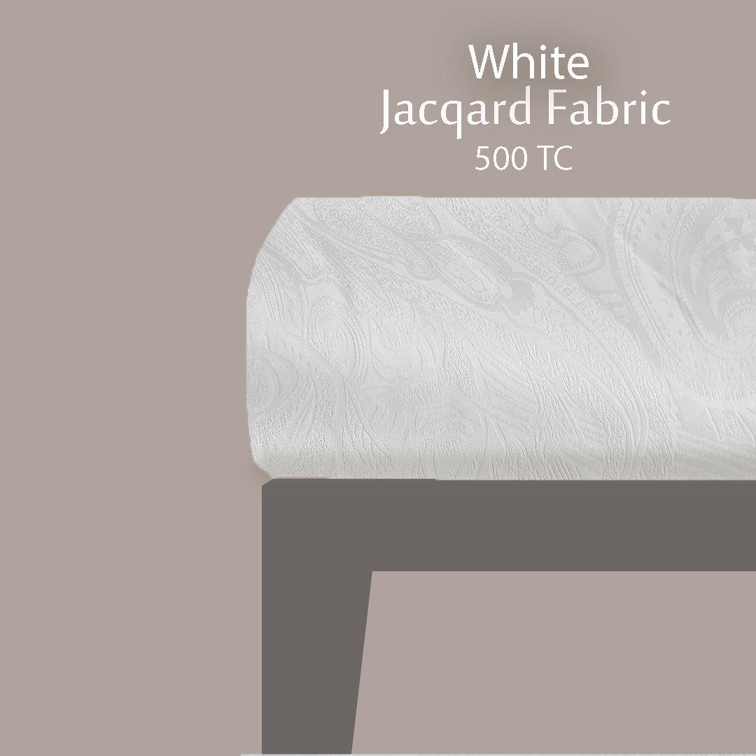 White Jacquard  Fitted Sheet