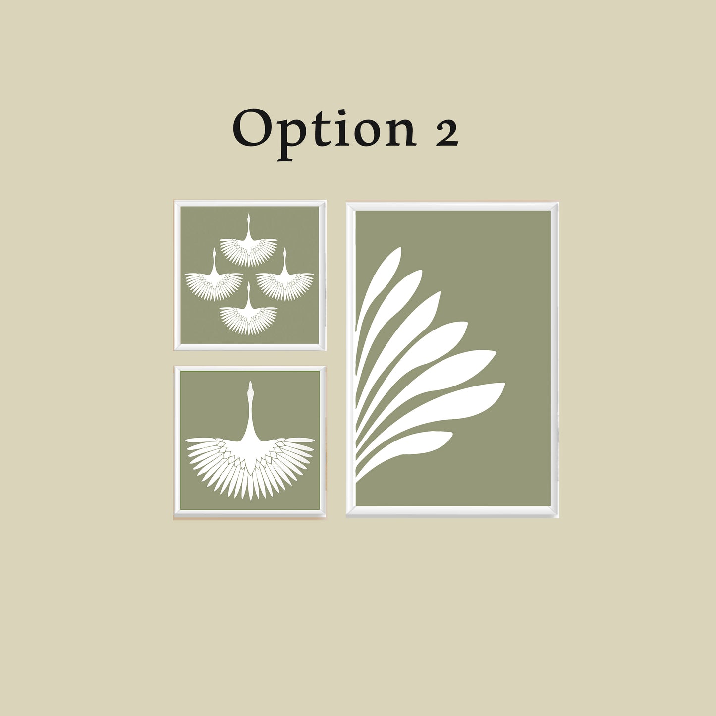 Gray olive  Frame Artwork.