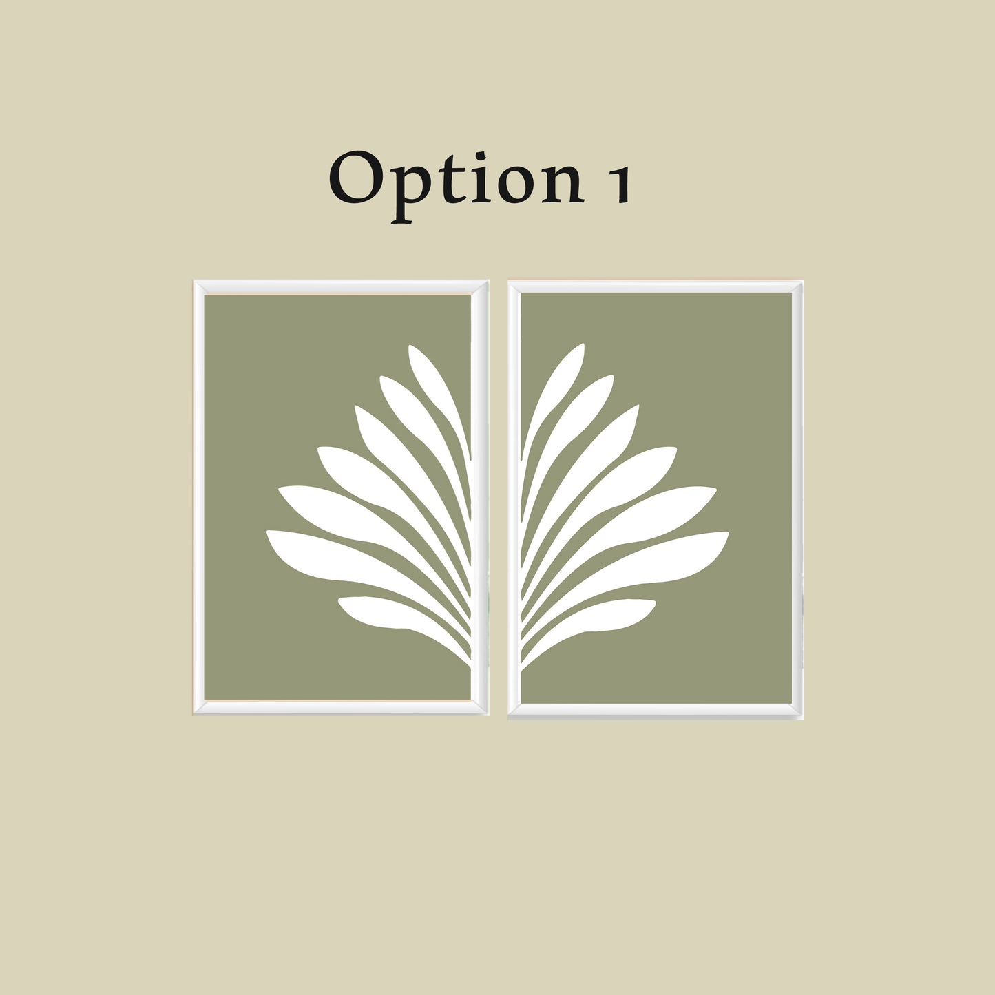 Gray olive  Frame Artwork.