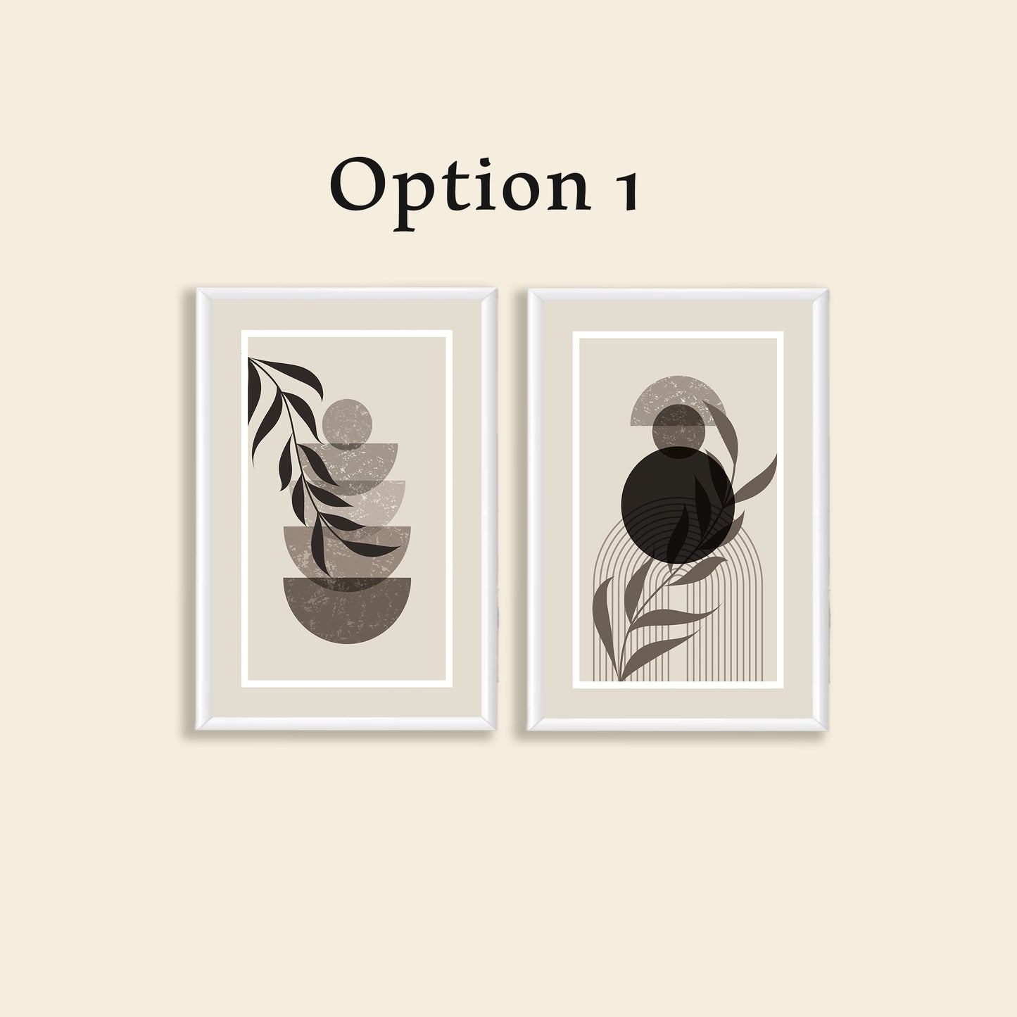 Beige Black Frame Artwork